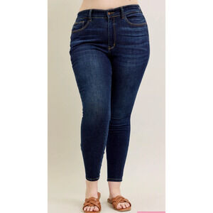 Judy Blue Womens Jeans 14W Plus High Waist Skinny Ankle Jeans Stretch Denim Blue